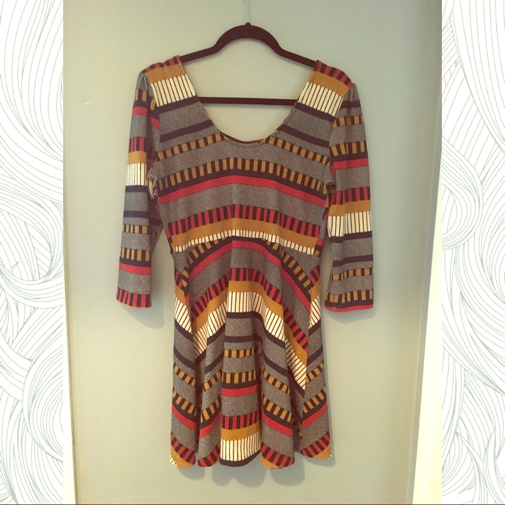 Vintage Colorblocked Modern Dress